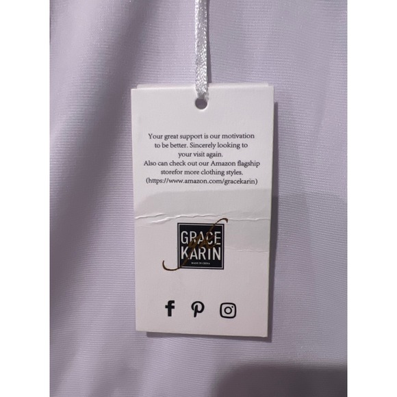 Grace Karin White Sleeveless V-Neck Sheath Cocktail Dress Size M New Graduation - Picture 2 of 7